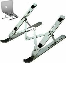 Aluminium Laptop stand metallic 11 levels riser (H-018)