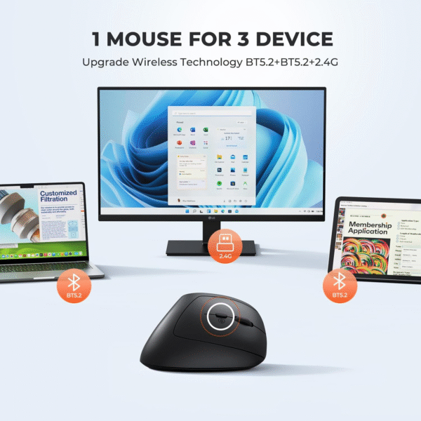 Meetion BTM008 Ergonomics Vertical Wireless Mouse - Image 5