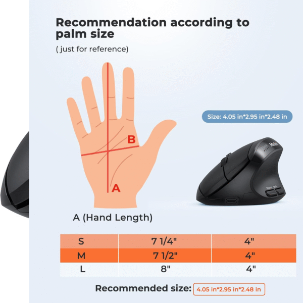 Meetion BTM008 Ergonomics Vertical Wireless Mouse - Image 4