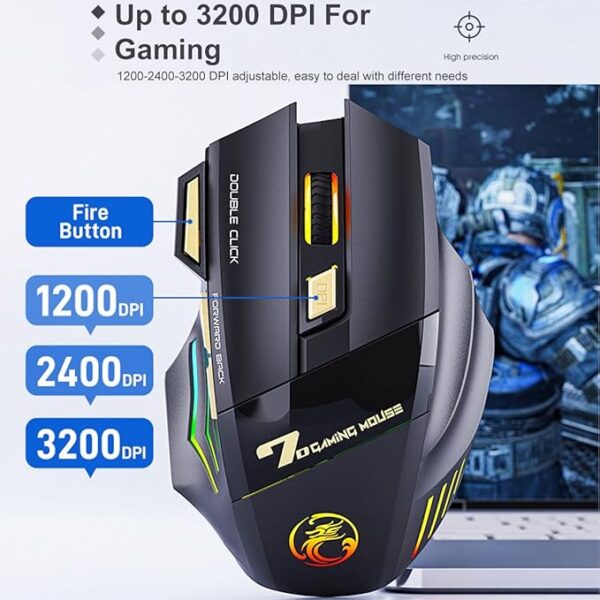 iMice GW-X7 RGB Wireless Gaming Mouse - Image 2