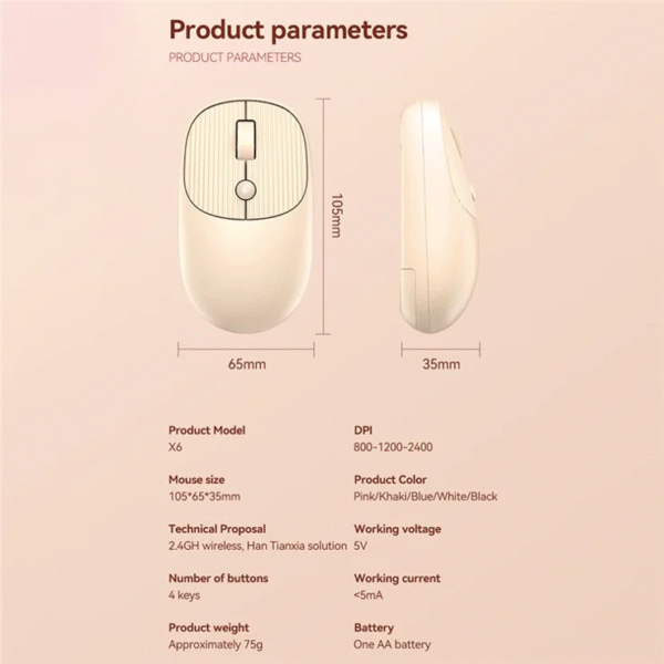 T-WOLF X6  Wireless Mouse - Image 2