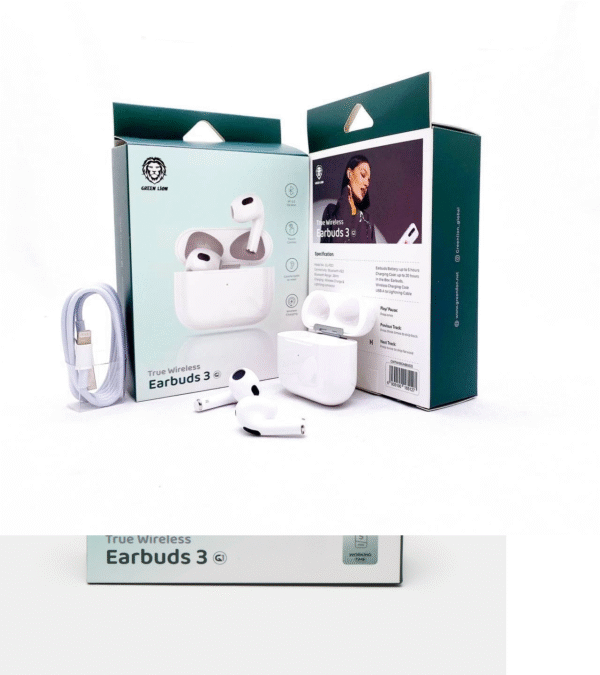 Green Lion G-Pro Earbuds 3 - White - Image 3
