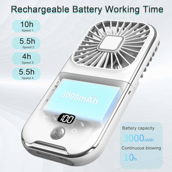Mini Fan Portable,Handheld Fan Rechargeable Foldable - Image 4