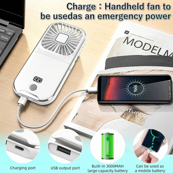 Mini Fan Portable,Handheld Fan Rechargeable Foldable - Image 5
