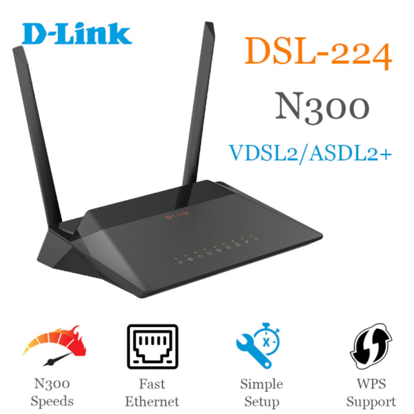 The DSL-224 VDSL2/ADSL2+ Wireless N300 4-port router - Image 4