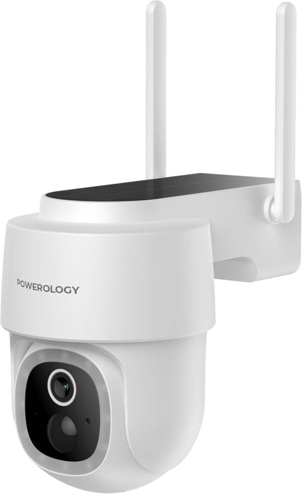 Powerolgoy Built-In Solar Pan & Tilt Outdoor Camera - White - Image 2