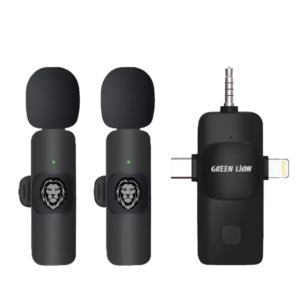 Green Lion 3 IN 1 Microphone Type-C / Lightning / Aux - Green