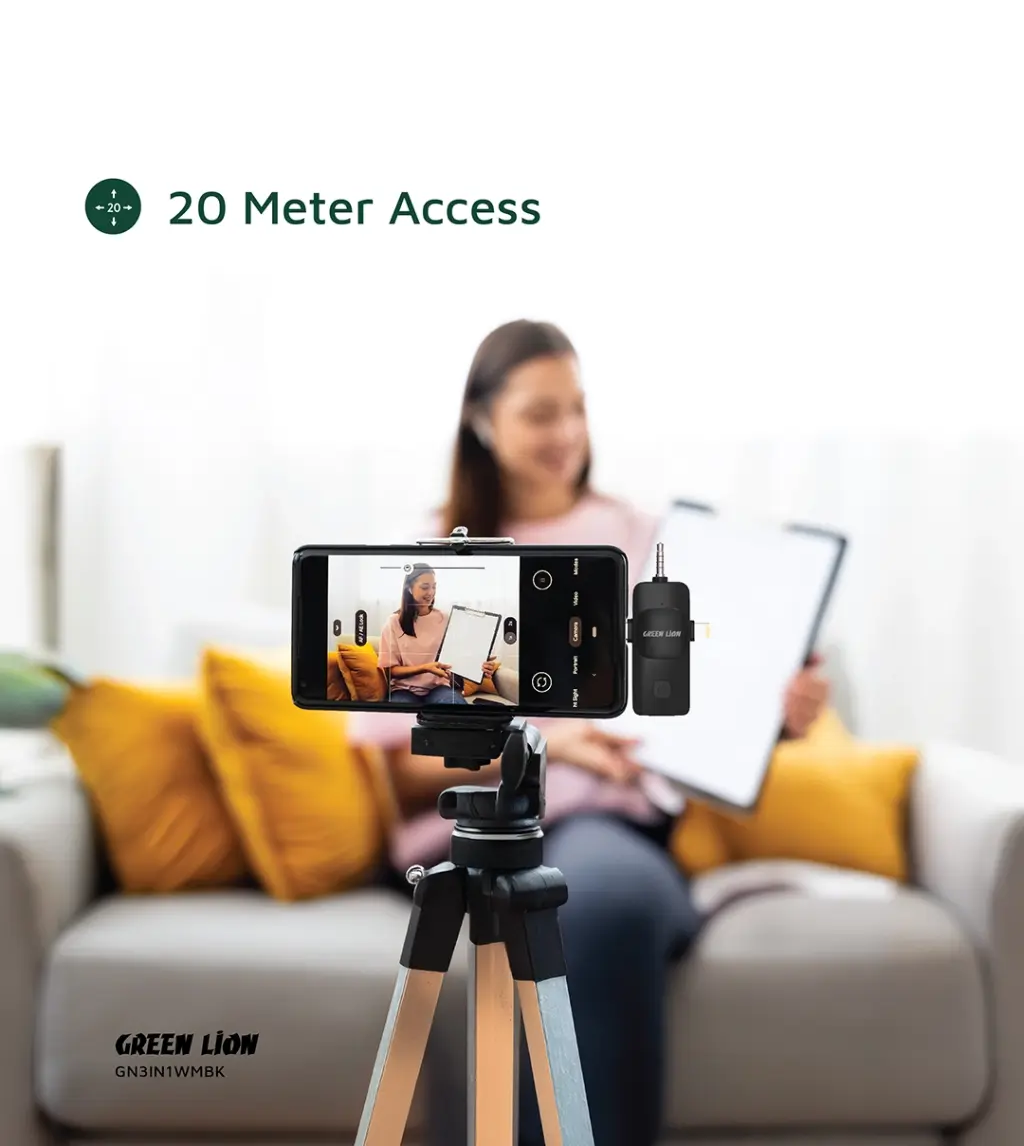 Green Lion 3 IN 1 Microphone Type-C / Lightning / Aux - Green - Image 4