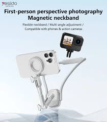 YESIDO C332 Neckband Bracket Anti Shake Foldable Magnetic Stand for Smartphone Action Camera - Image 5